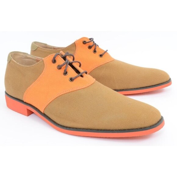 J.D. Fisk Galvin Men\'s 8.5 Two-Tone Oxfords Canvas Lace Up Casual Dress Shoes